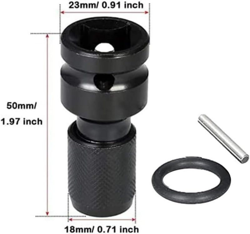 EMSTAR 2PCS Impact Wrench Adapter, 1/2" Square Drive to 1/4" Hex Female Socket Adapter, Impact Drill Adapter for Impact Wrench Ratchet, Quick Release - Image 3